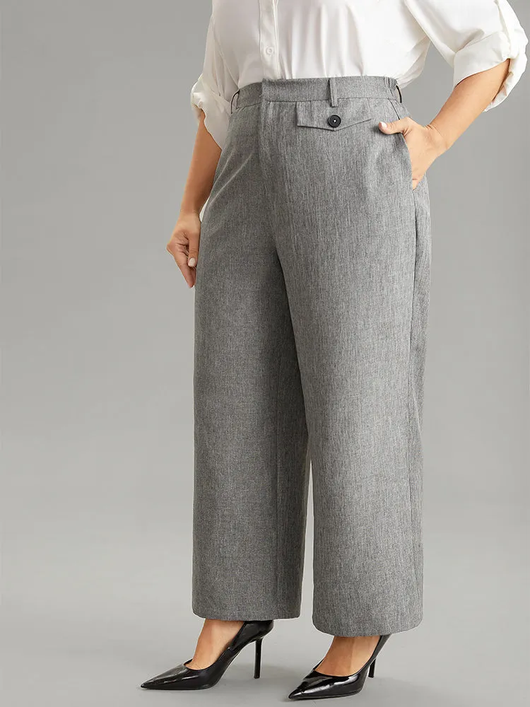 Heather Flap Detail Elastic Waist Wide Leg Pants sold by Bloomchic product image thumbnail 4