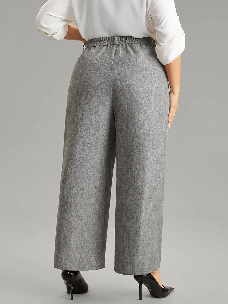 Heather Flap Detail Elastic Waist Wide Leg Pants sold by Bloomchic product image thumbnail 3