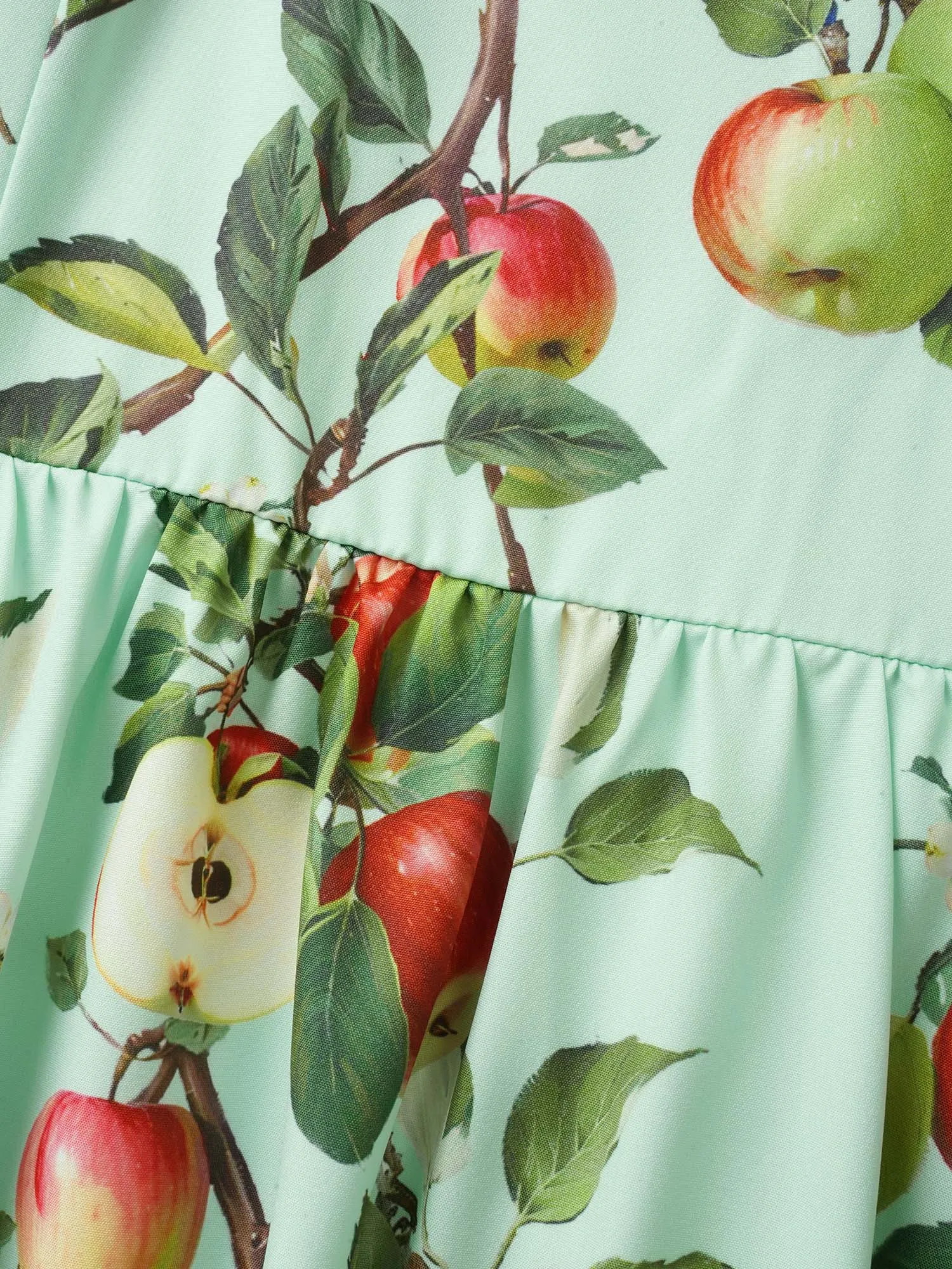 Citrus Fruit Print Square Neck Elastic Waist Dress sold by Bloomchic product image thumbnail 5