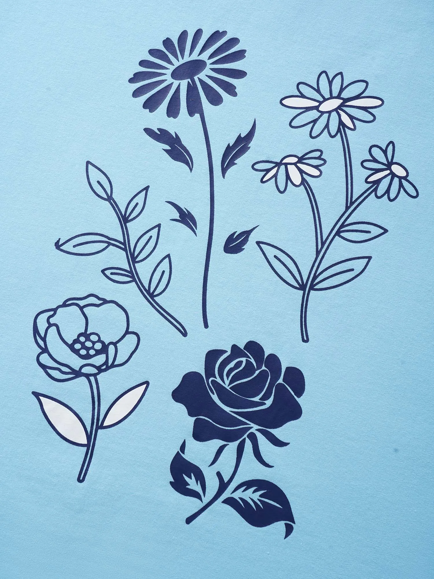 Natural Flowers Print Crew Neck T-shirt sold by Bloomchic product image thumbnail 5