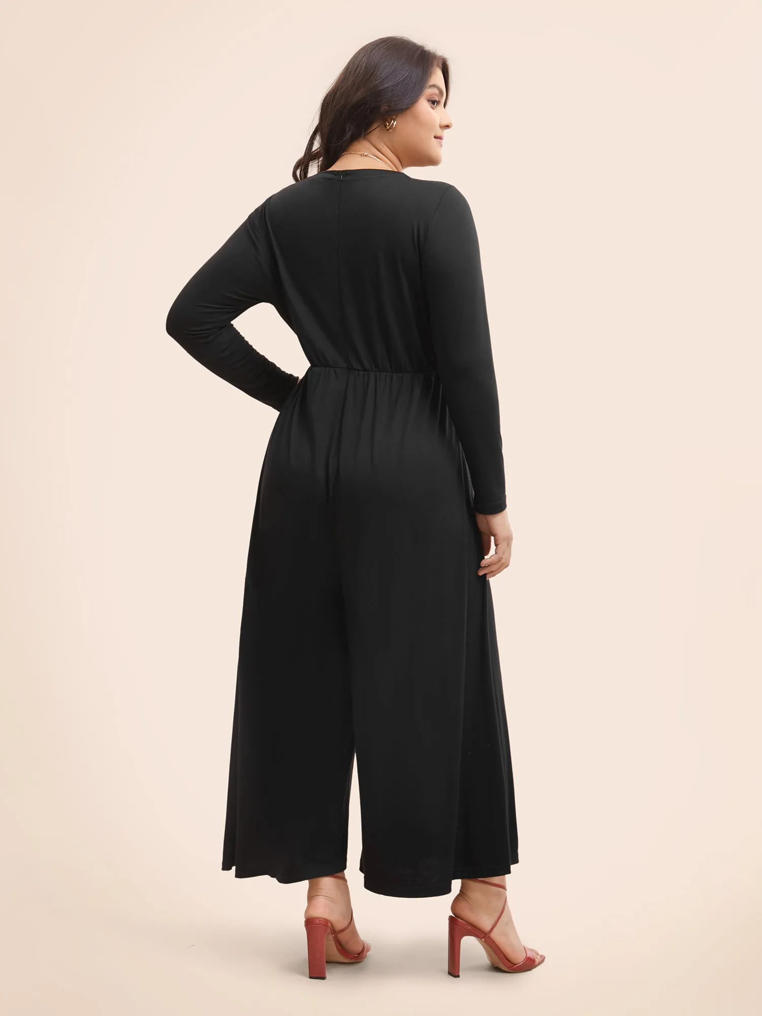 Crew Neck Crochet Lace Cut Out Jumpsuit sold by Bloomchic product image thumbnail 4