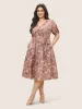 Ditsy Floral Belted Lantern Sleeve Button Up Dress sold by Bloomchic