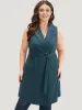 Plain Belted Lapel Collar Sleeveless Blazer sold by Bloomchic