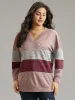 Heather Colorblock Long Sleeve Sweatshirt sold by Bloomchic