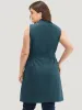 Plain Belted Lapel Collar Sleeveless Blazer sold by Bloomchic