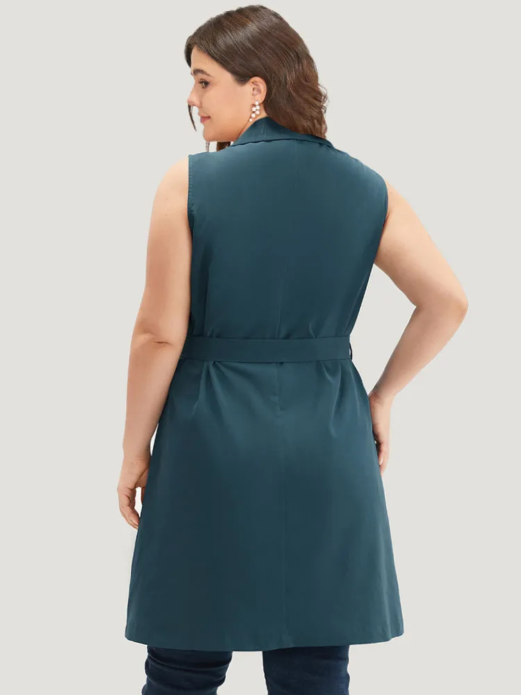 Plain Belted Lapel Collar Sleeveless Blazer sold by Bloomchic product image thumbnail 2