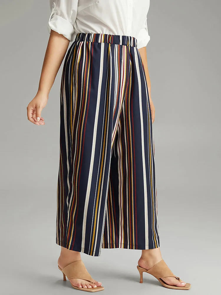 Colour Striped Contrast Elastic Waist Wide Leg Pants sold by Bloomchic product image thumbnail 5