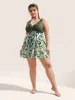 Patchwork Ditsy Floral Ruffles Swim Dress sold by Bloomchic