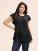 Solid Gathered Flutter Trim Blouse sold by Bloomchic