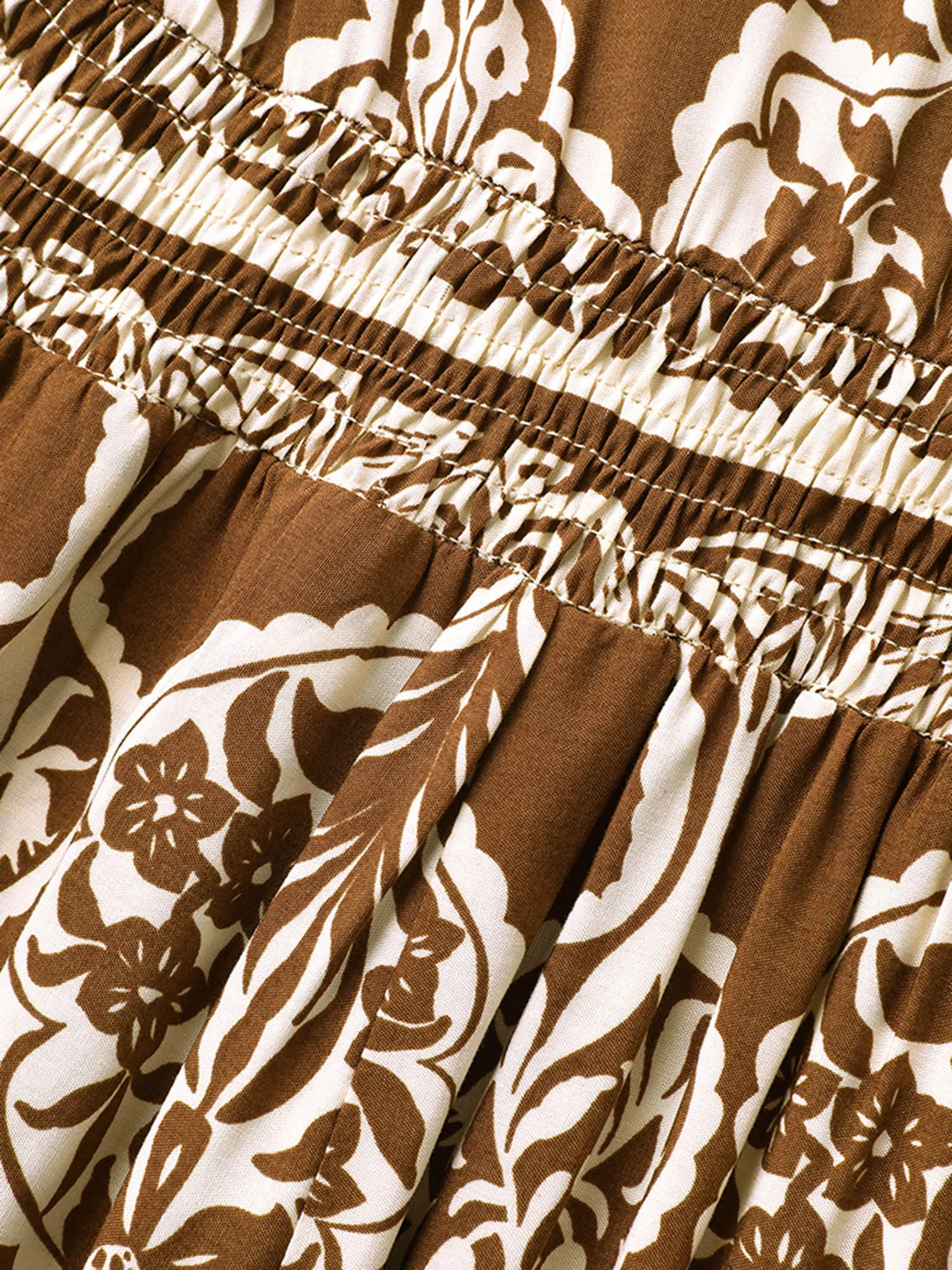 Bandana Shirred Pompom Trim Midi Dress sold by Bloomchic product image thumbnail 5