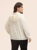 Textured Rhinestone Hooded O Ring Zipper Sweatshirt sold by Bloomchic