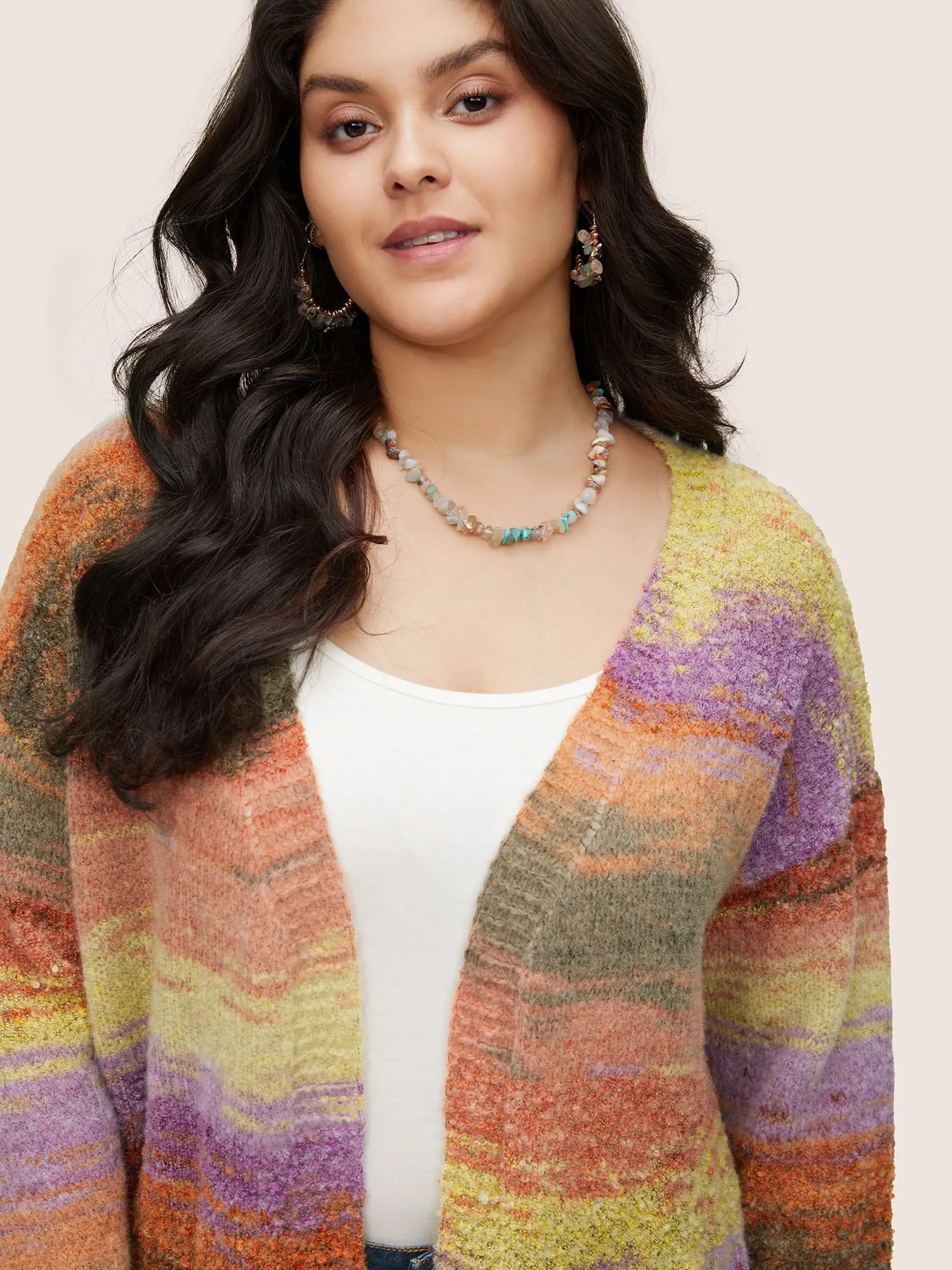 Ombre Heather Contrast Pocket Cardigan sold by Bloomchic product image thumbnail 5