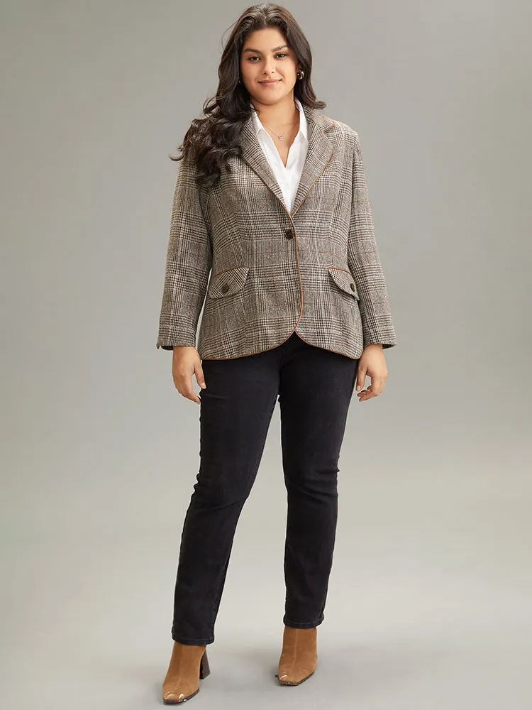 Plaid Suit Collar Flap Pocket Blazer sold by Bloomchic product image thumbnail 4