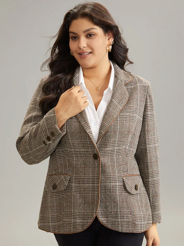 Plaid Suit Collar Flap Pocket Blazer sold by Bloomchic