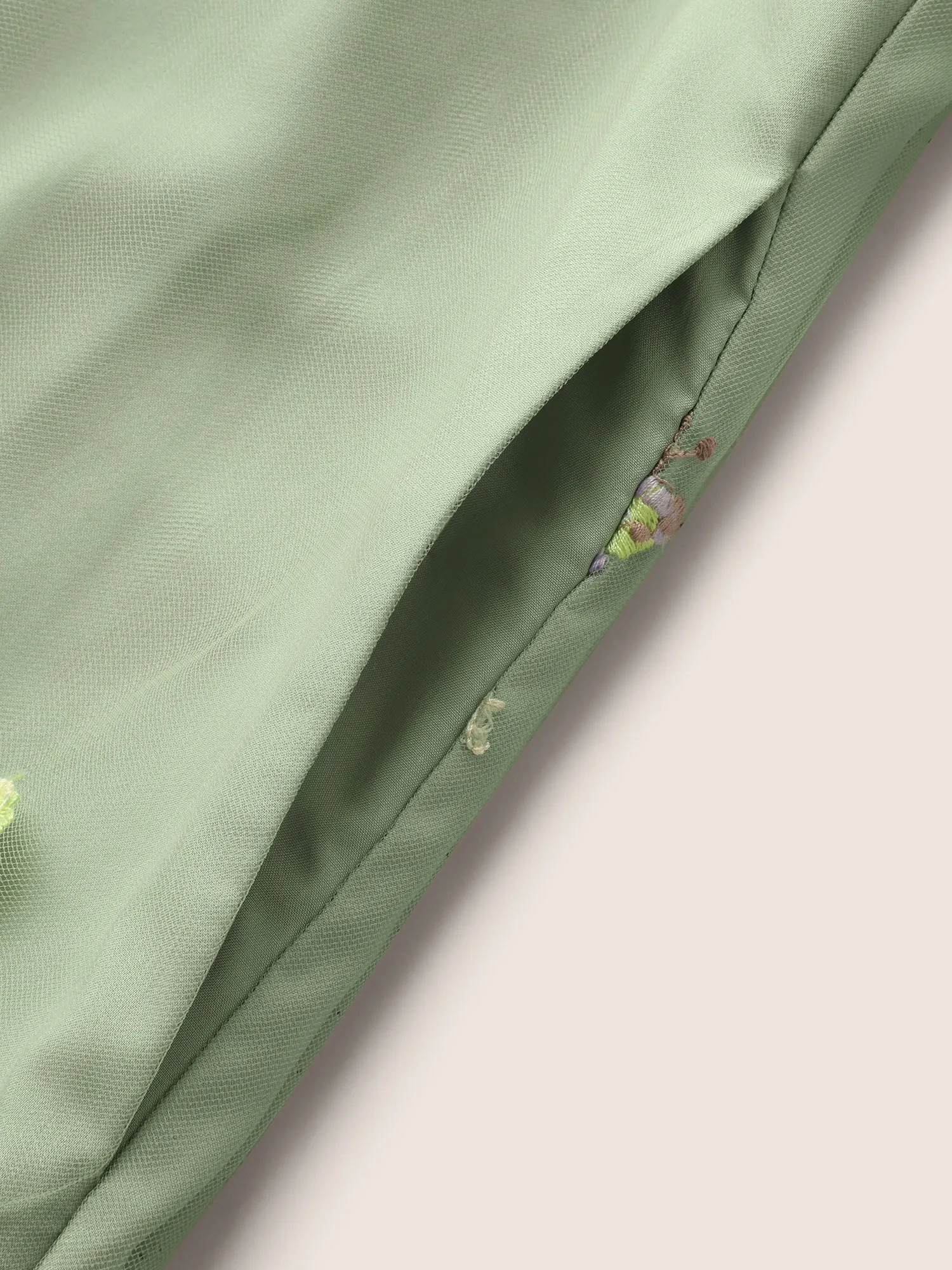 Mesh Floral Embroidered Cap Sleeve Midi Dress sold by Bloomchic product image thumbnail 5