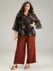 Floral Mesh Ruffle Sleeve Blouse sold by Bloomchic