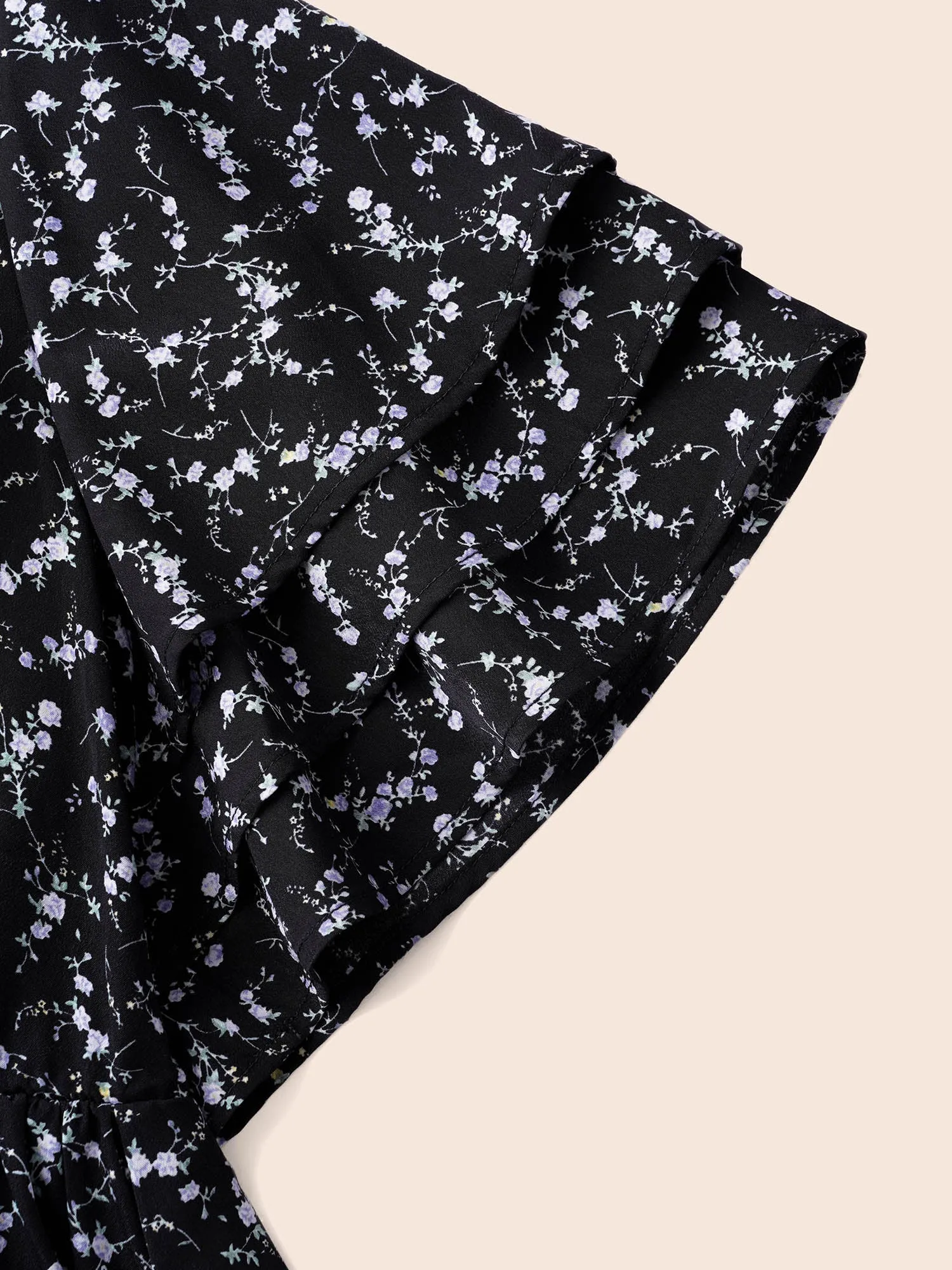 Ditsy Floral Tiered Ruffle Sleeve Midi Dress sold by Bloomchic product image thumbnail 5