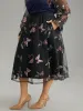 Butterfly Embroidered Mesh Elastic Waist Skirt sold by Bloomchic