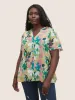 Floral Print Frill Trim Button Detail Blouse sold by Bloomchic