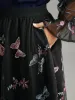 Butterfly Embroidered Mesh Elastic Waist Skirt sold by Bloomchic