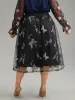 Butterfly Embroidered Mesh Elastic Waist Skirt sold by Bloomchic