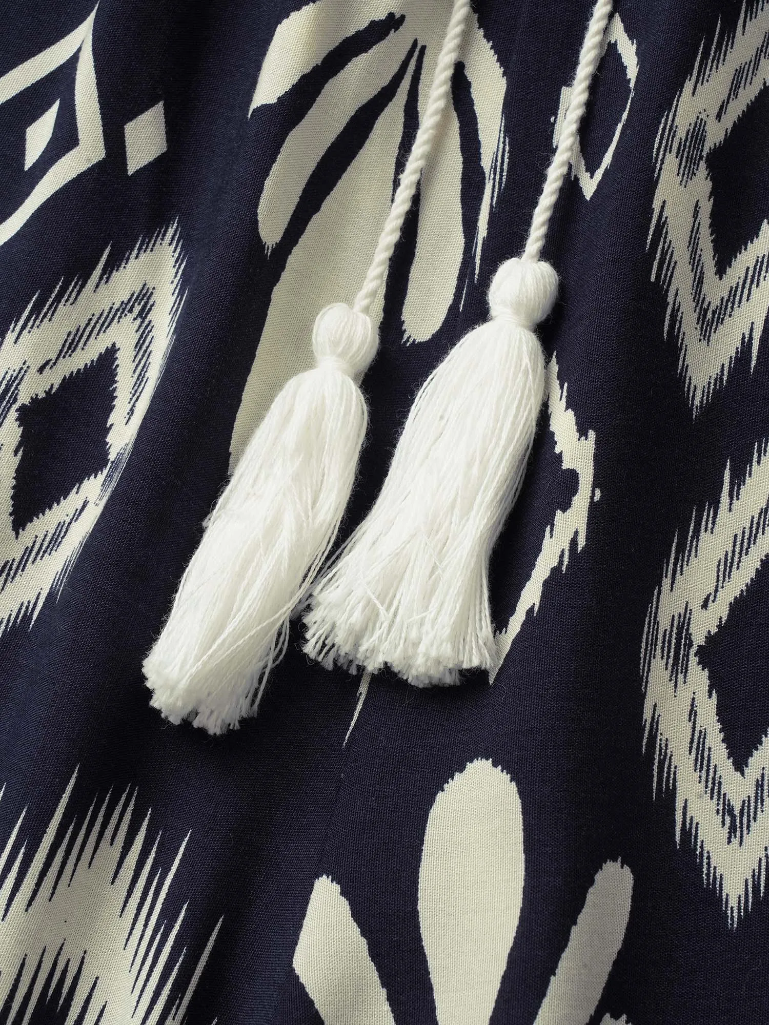 Bandana Tassel Trim Elastic Waist Wide Leg Pants sold by Bloomchic product image thumbnail 5