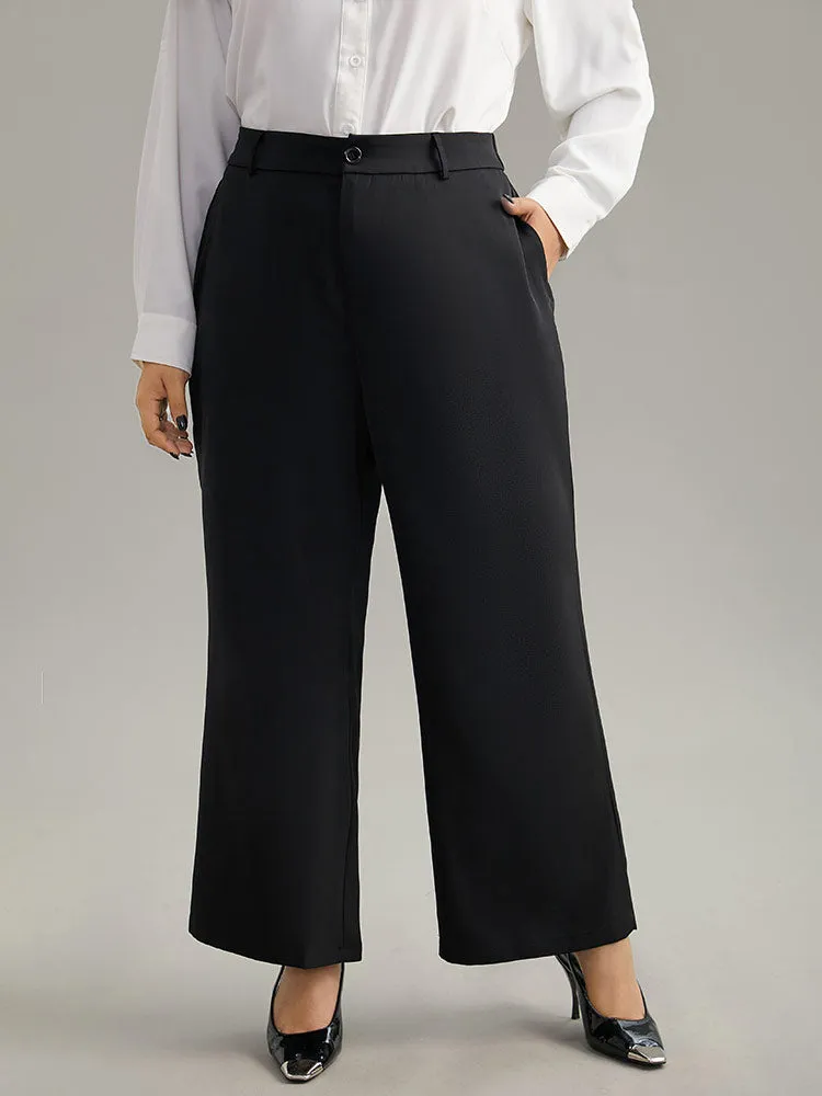 Static-Free Plain Pocket Wide Leg Pants sold by Bloomchic