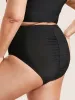 Plain Ruched High Rise Swim Bottom sold by Bloomchic