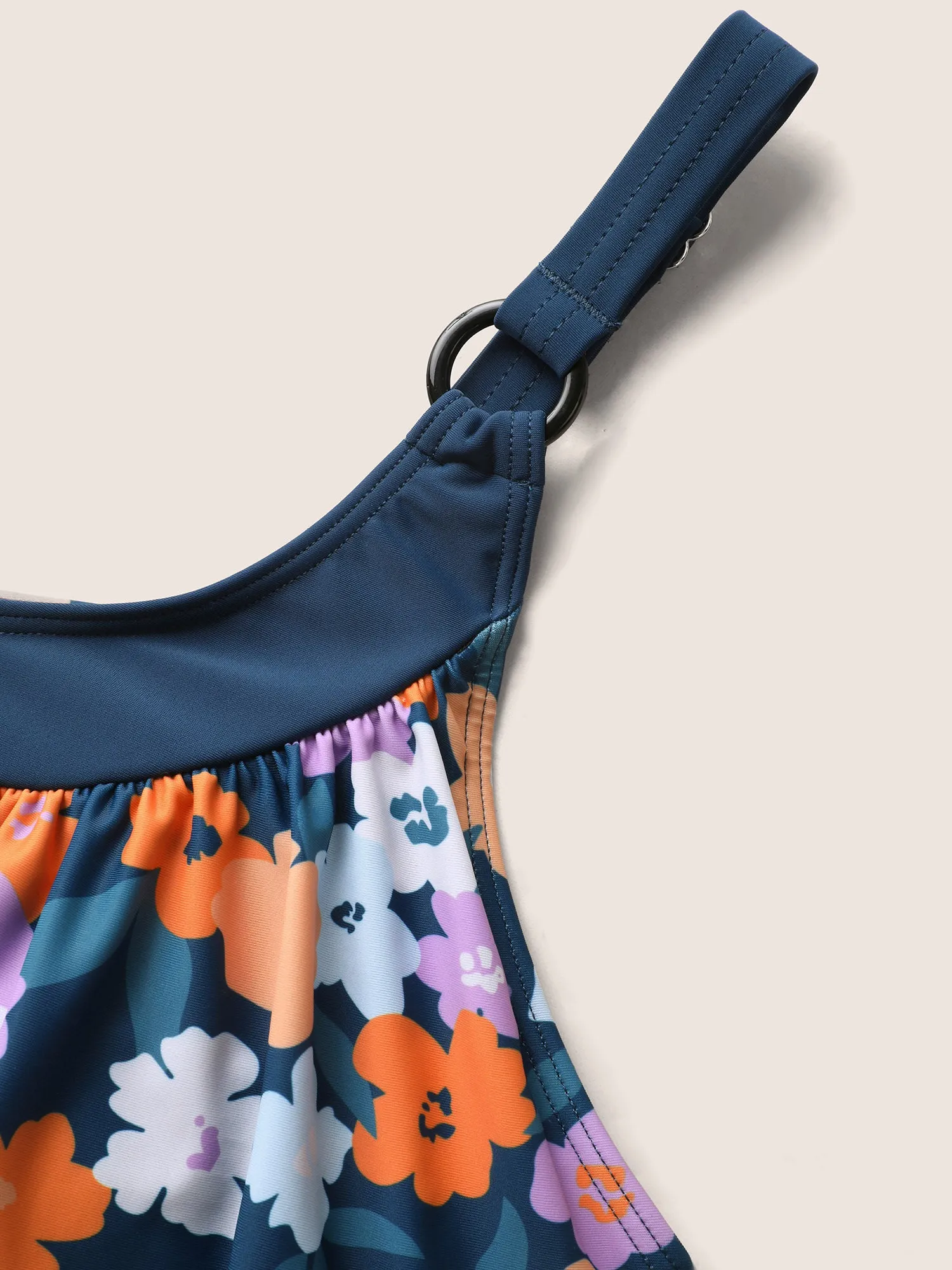 Floral Patchwork Round Buckle Detail Swim Top sold by Bloomchic product image thumbnail 5