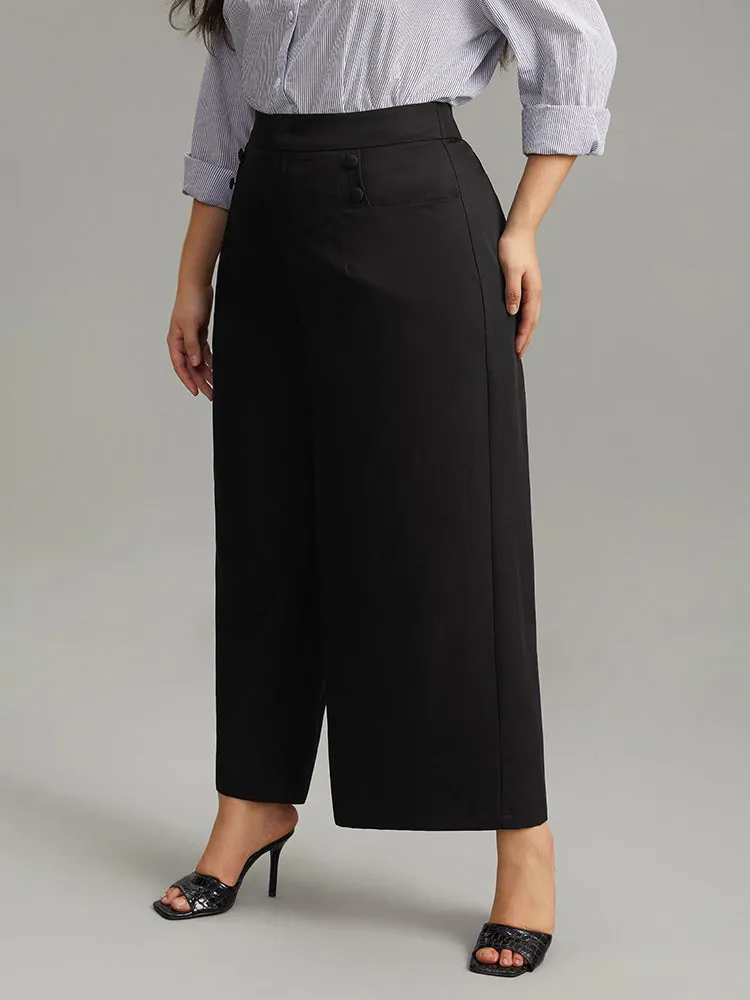 Solid Button Detail Wide Leg Pants sold by Bloomchic product image thumbnail 5