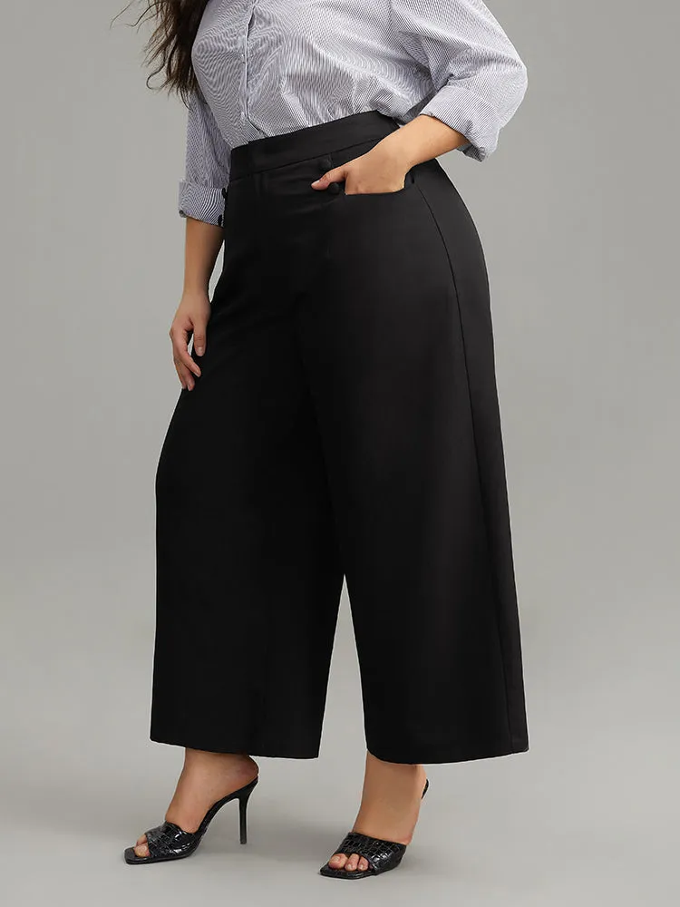 Solid Button Detail Wide Leg Pants sold by Bloomchic product image thumbnail 3