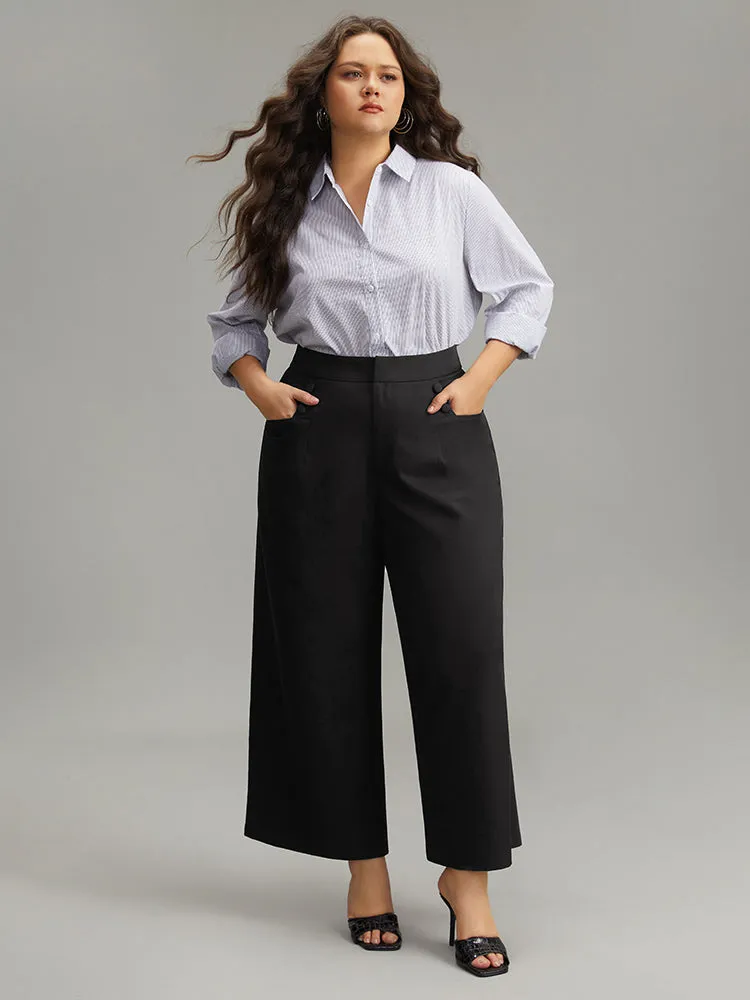 Solid Button Detail Wide Leg Pants sold by Bloomchic product image thumbnail 4