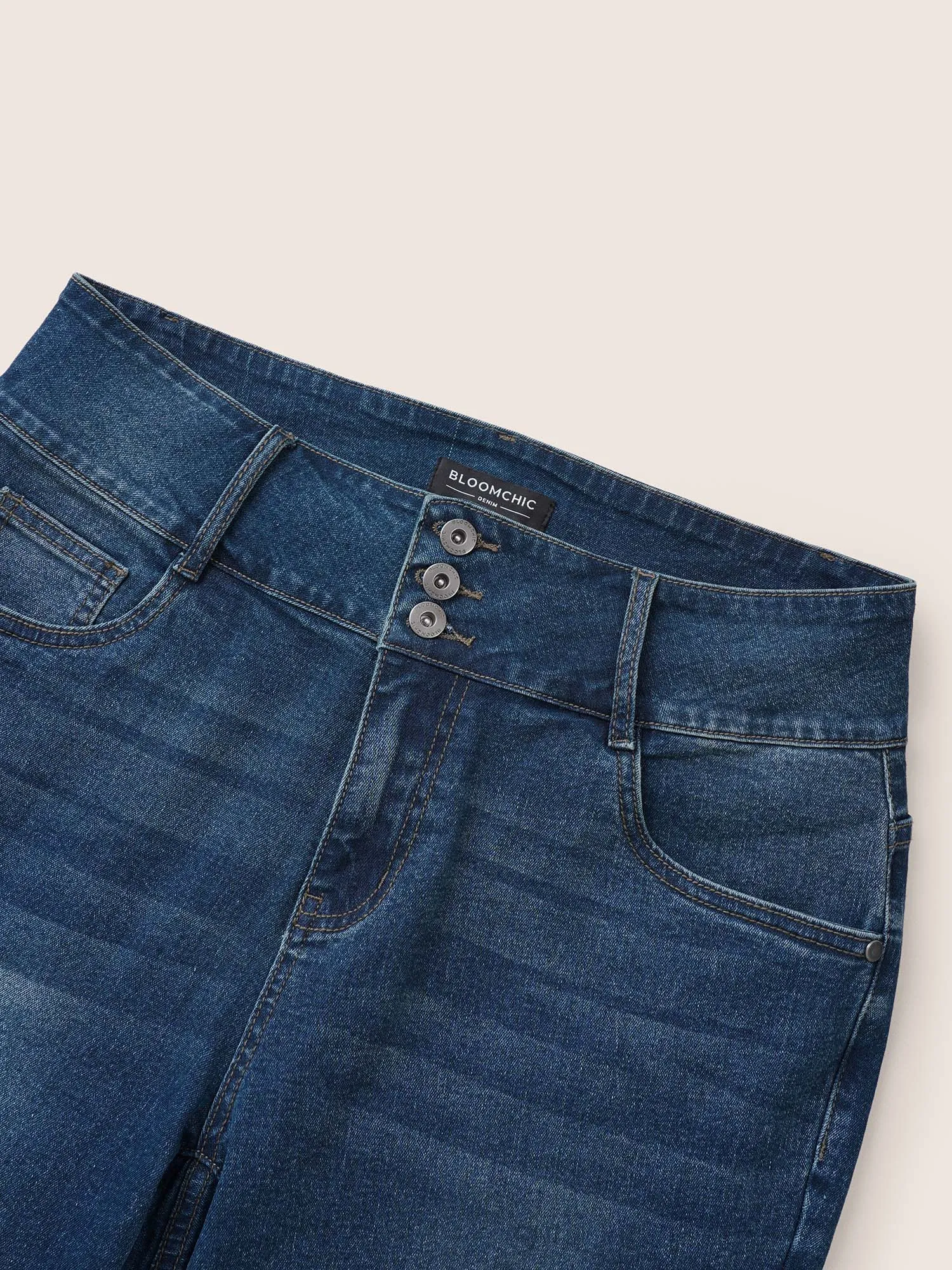 Flare Leg Medium Wash Pocket Jeans sold by Bloomchic product image thumbnail 5