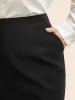 Stretch Woven Slit Midi Skirt sold by Bloomchic