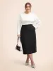 Stretch Woven Slit Midi Skirt sold by Bloomchic