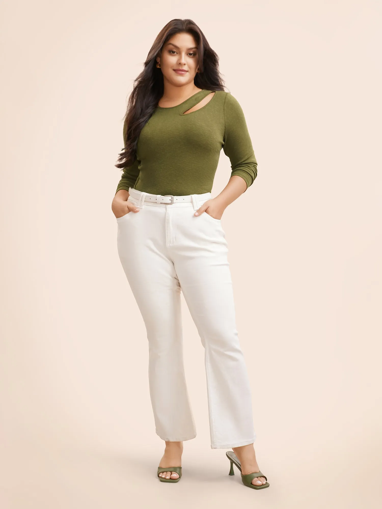 Solid Pit Strip Cut Out T-shirt sold by Bloomchic product image thumbnail 2