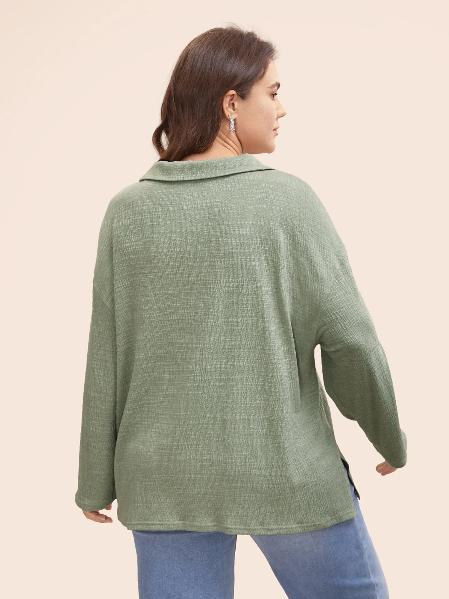 Solid Flat Collar Pit Strip T-shirt sold by Bloomchic product image thumbnail 2