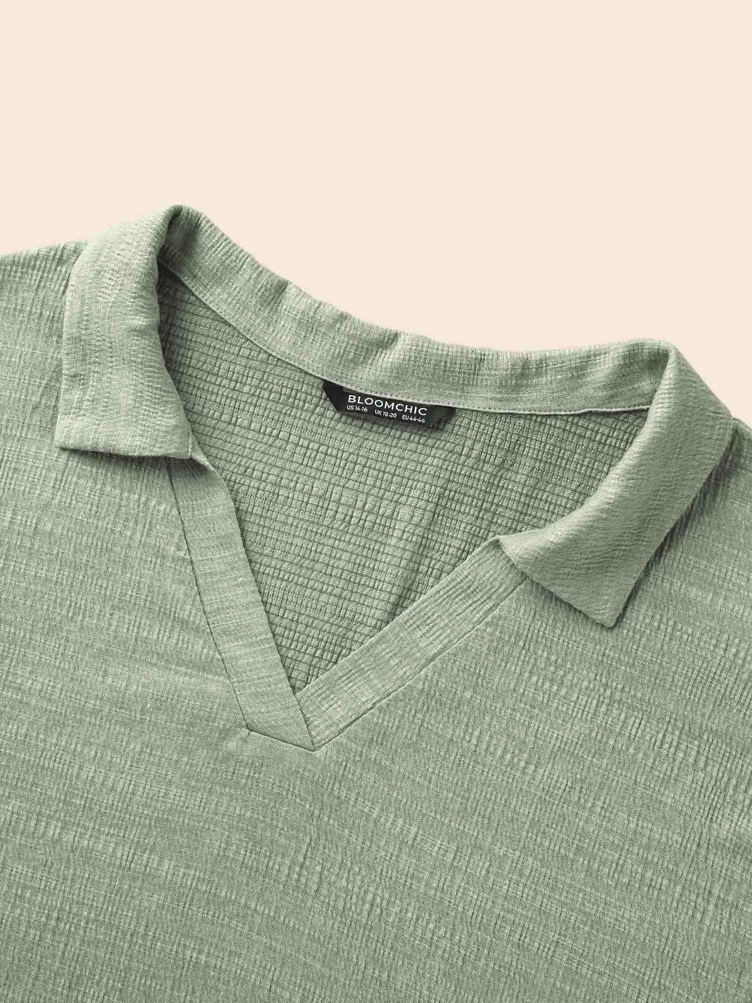 Solid Flat Collar Pit Strip T-shirt sold by Bloomchic product image thumbnail 5