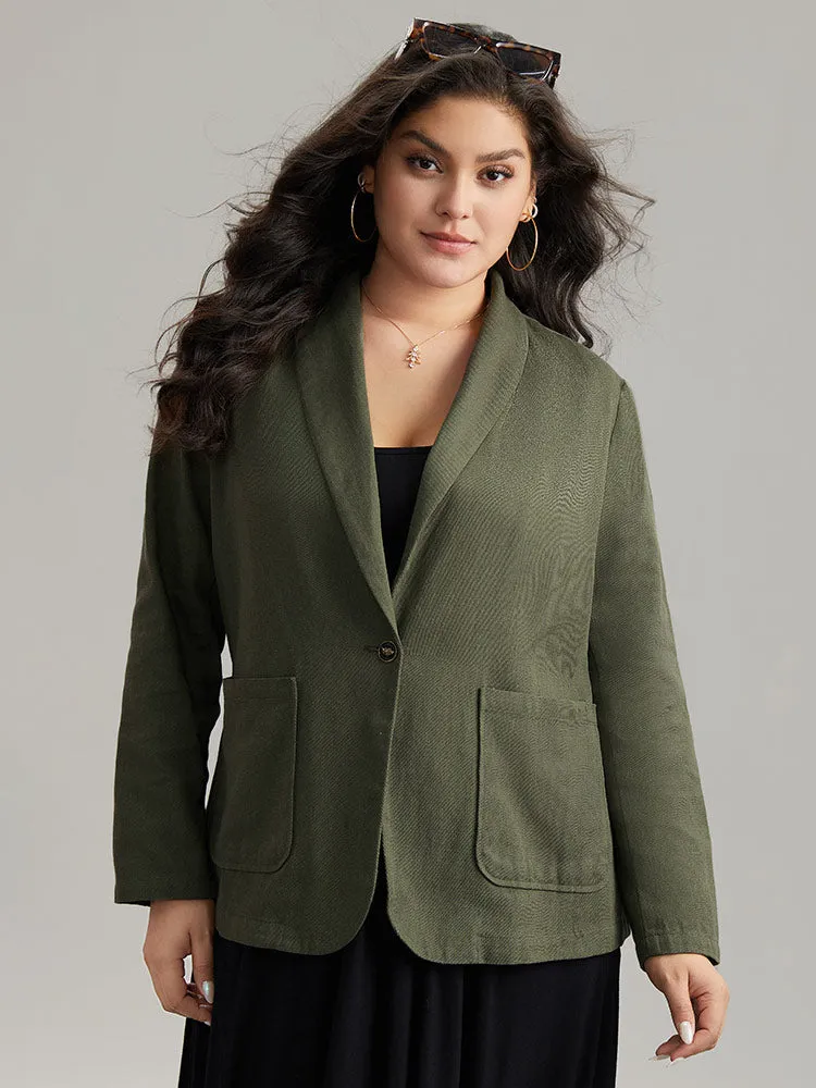 Plisse Lapel Collar Patched Pocket Blazer sold by Bloomchic product image thumbnail 5