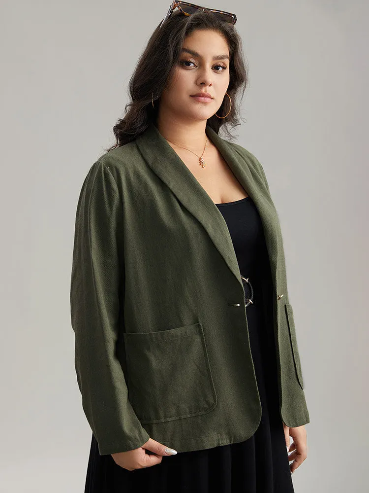 Plisse Lapel Collar Patched Pocket Blazer sold by Bloomchic product image thumbnail 3