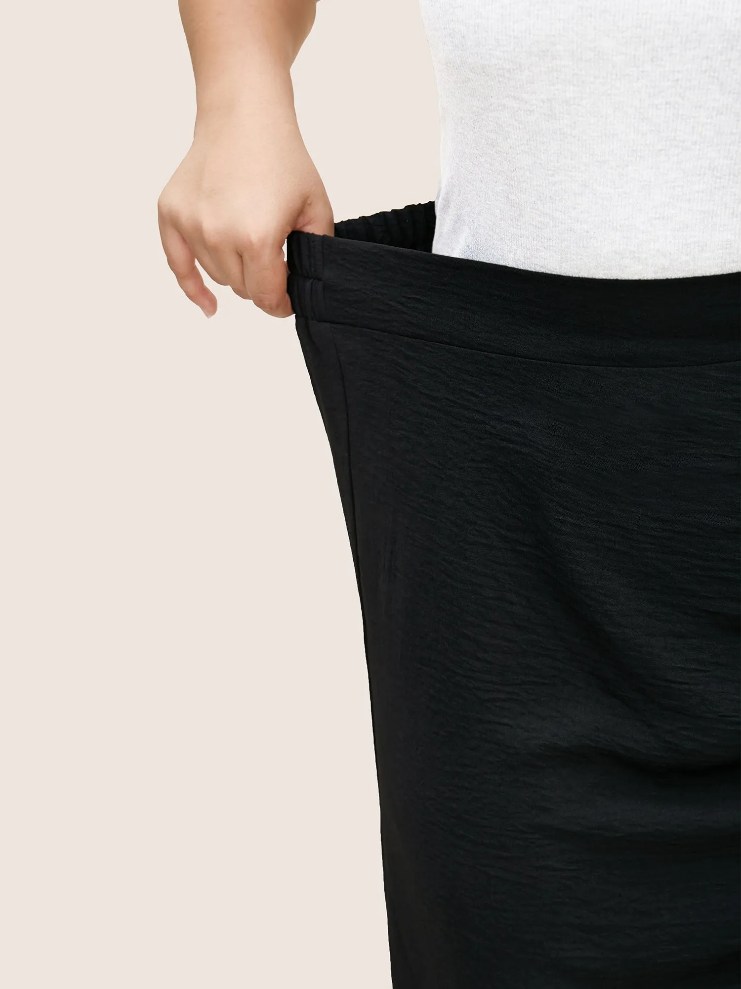 Plain Textured Slit Hem Gathered Skirt sold by Bloomchic product image thumbnail 5