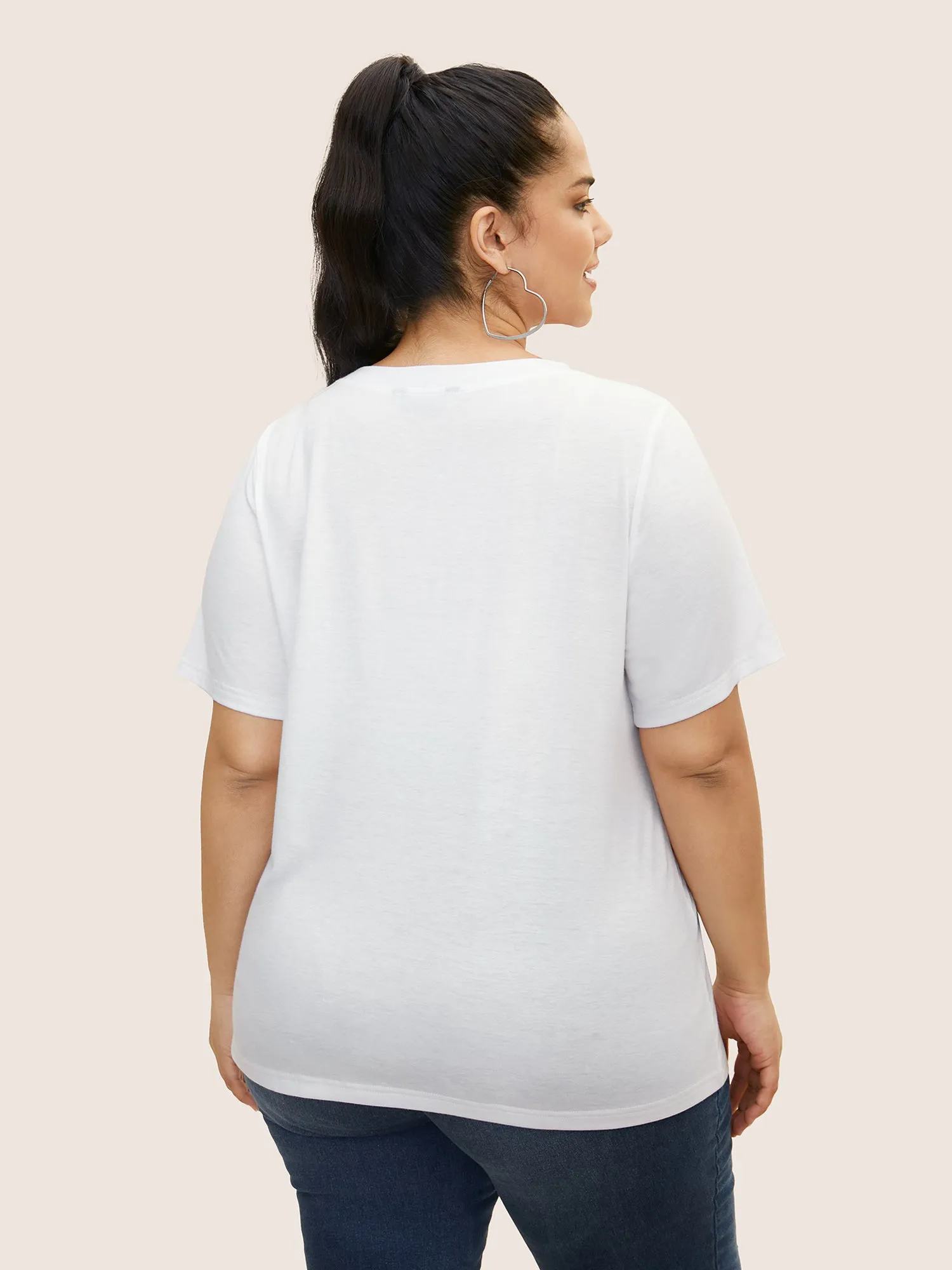 Colorful Design Print Round Neck T-shirt sold by Bloomchic product image thumbnail 2