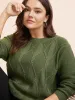 Plain Cable Knit Round Neck Pullover sold by Bloomchic