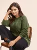 Plain Cable Knit Round Neck Pullover sold by Bloomchic