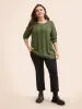 Plain Cable Knit Round Neck Pullover sold by Bloomchic