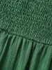 Square Neck Texture Shirred Puff Sleeve Dress sold by Bloomchic