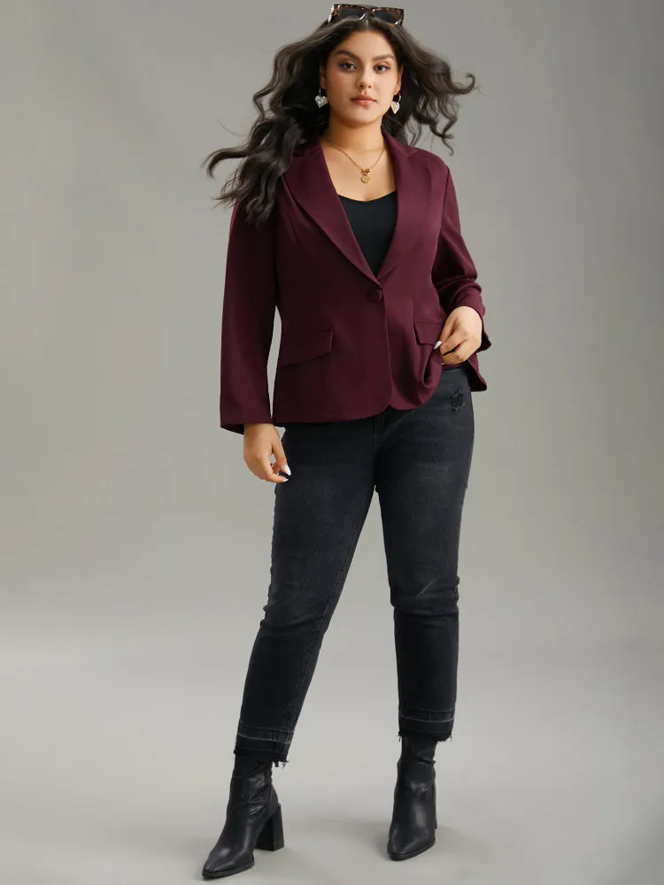 Lapel Collar Plain Twill Button Up Blazer sold by Bloomchic product image thumbnail 5