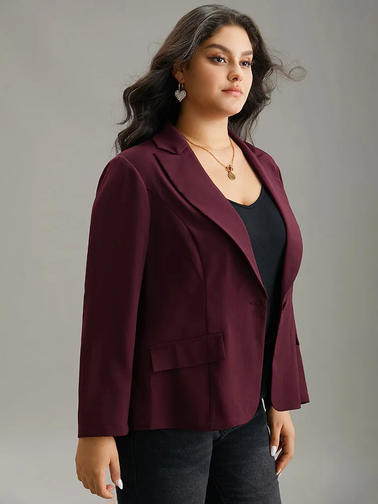 Lapel Collar Plain Twill Button Up Blazer sold by Bloomchic product image thumbnail 4