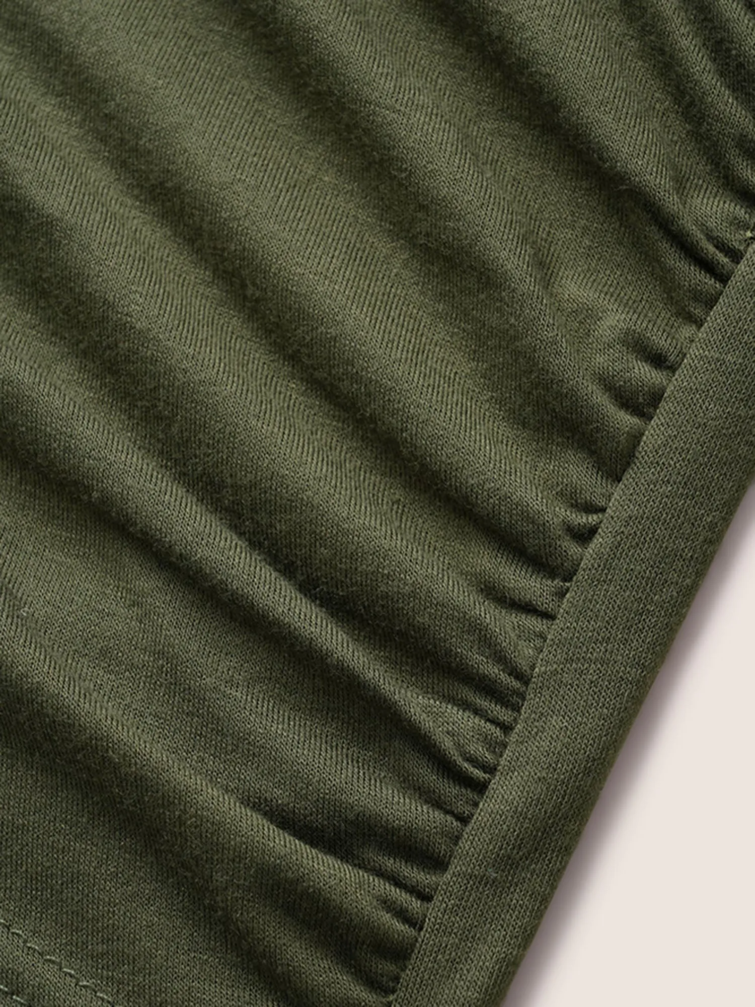 Solid Overlap Collar Ruched Slim T-shirt sold by Bloomchic product image thumbnail 5