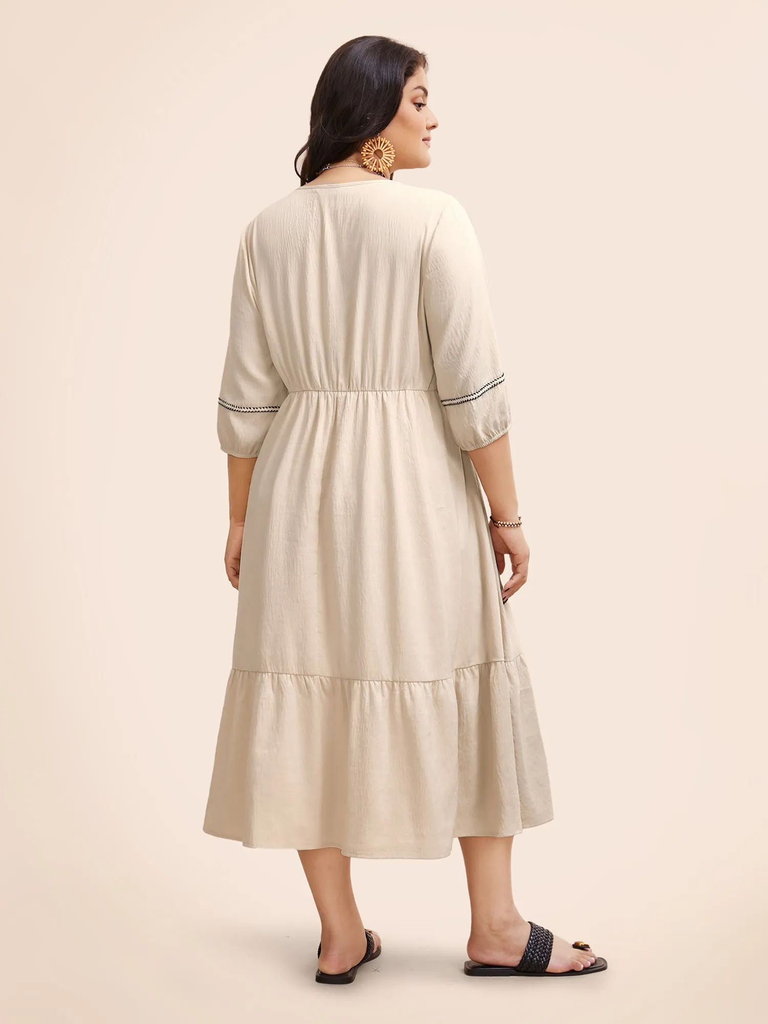 Contrast Webbing Tassel Tie Knot Dress sold by Bloomchic product image thumbnail 4